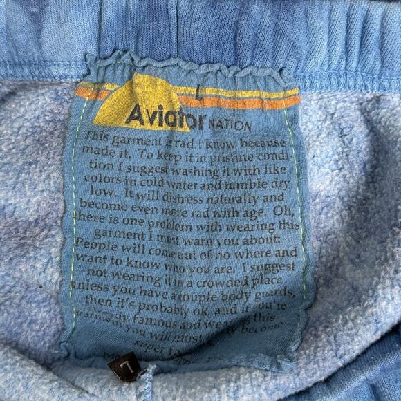 Aviator Nation Hand Dyed Tie Dye Sweatpants size Large Blue Like New - Picture 6 of 7